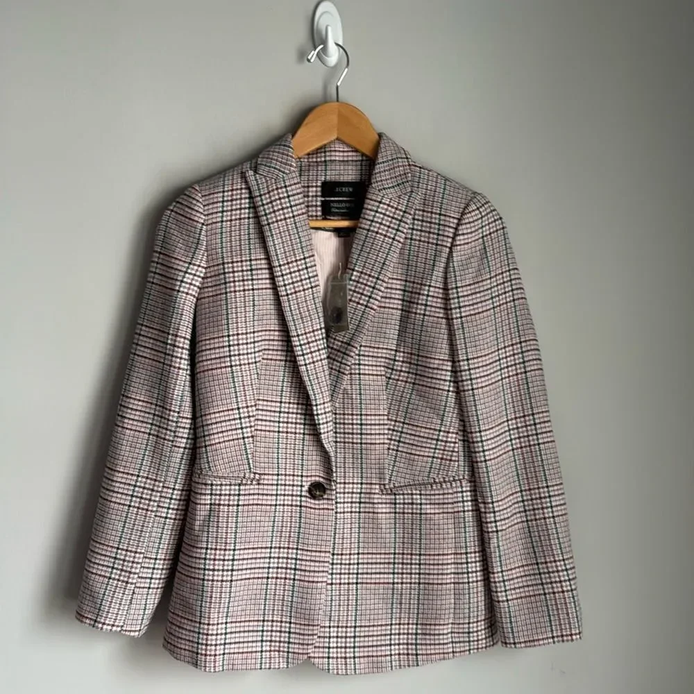 NEW J crew Parke blazer in ivory plaid Italian wool Size 0